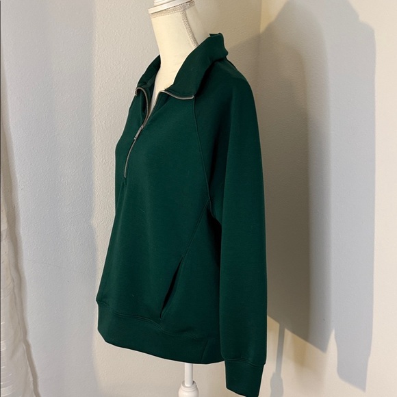 Forest Green Half-Zip Sweatshirt - Picture 6 of 6